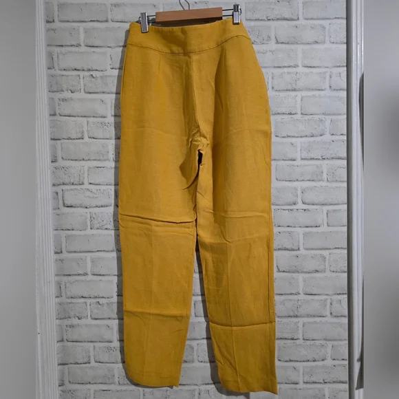 EUC Sezane Georges Linen Blend Trouser Yellow Size 38 / 6 - Picture 4 of 9